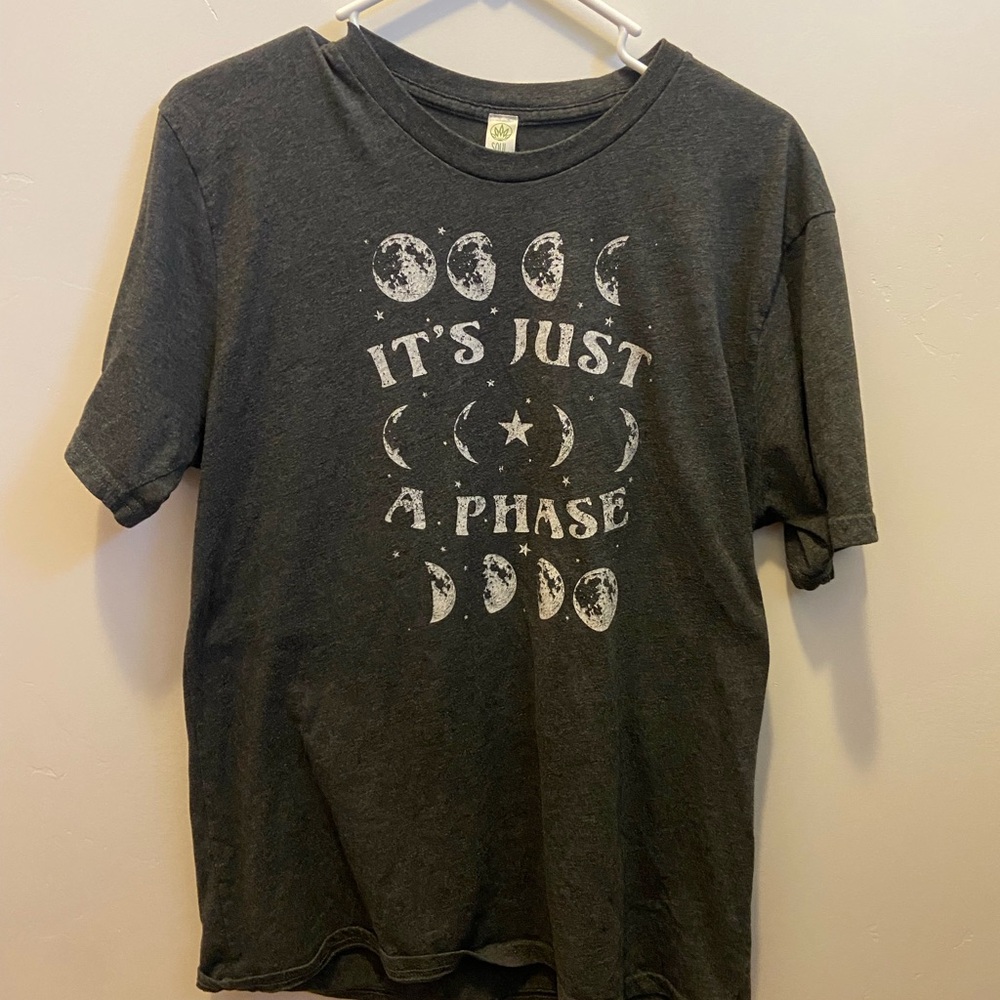 Soul Flower Charcoal Moon Design Tee